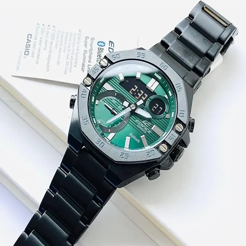 Casio Edifice Smartphone Link Bluetooth Green Dial  Men’s Watch- ECB-10DC-3A